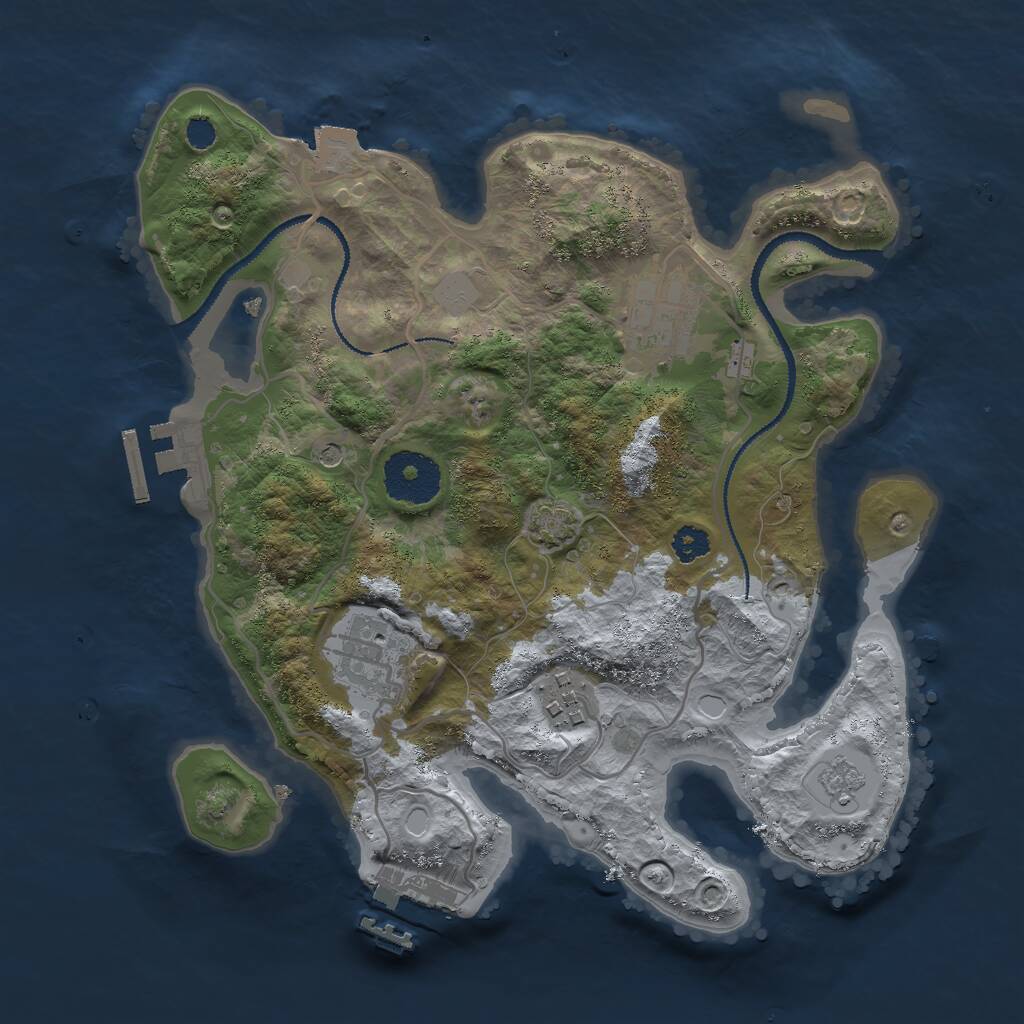 Rust Map: Procedural Map, Size: 2800, Seed: 61017471, 9 Monuments