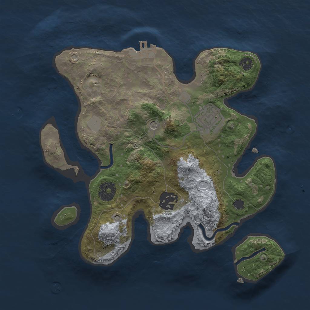 Rust Map: Procedural Map, Size: 2500, Seed: 167167231, 7 Monuments