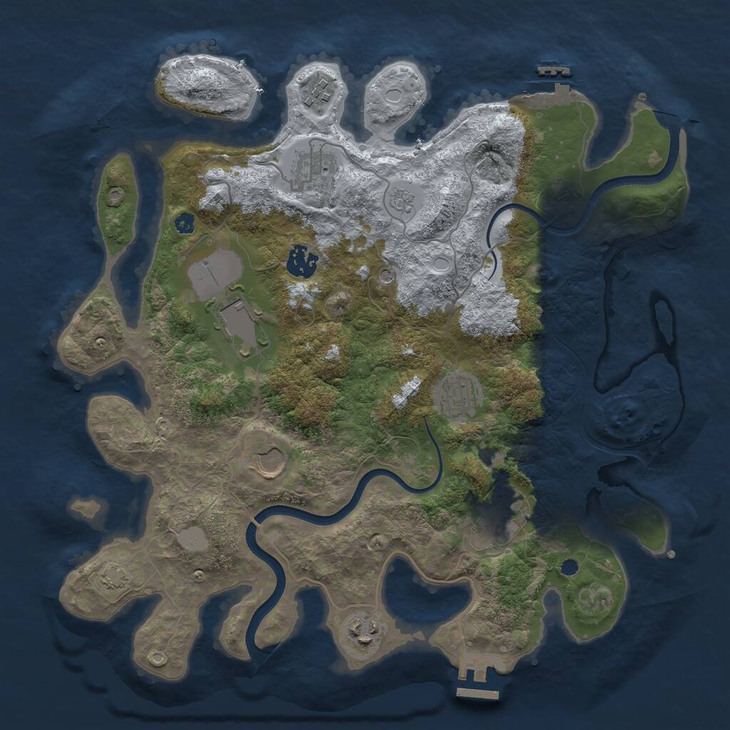 Rust Map: Procedural Map, Size: 3500, Seed: 96888332, 14 Monuments