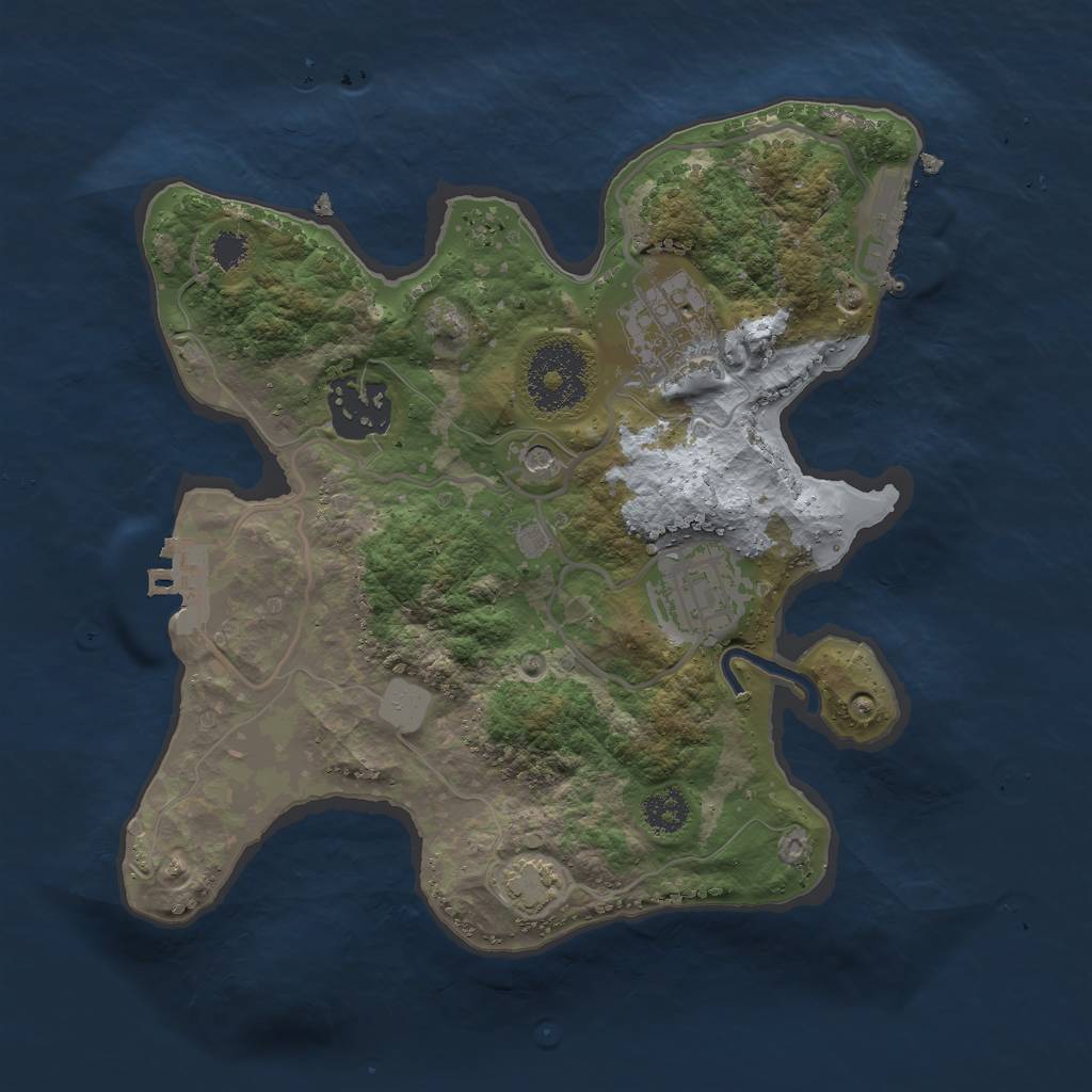 Rust Map: Procedural Map, Size: 2500, Seed: 1896227902, 10 Monuments
