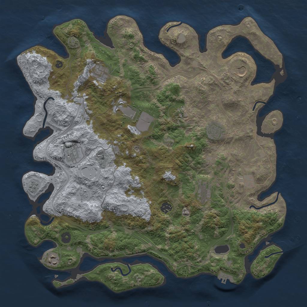Rust Map: Procedural Map, Size: 4250, Seed: 861491942, 18 Monuments