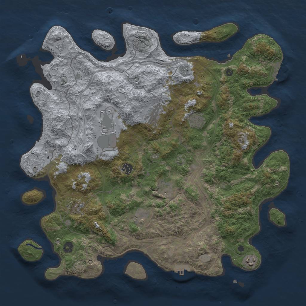 Rust Map: Procedural Map, Size: 4250, Seed: 134346793, 17 Monuments