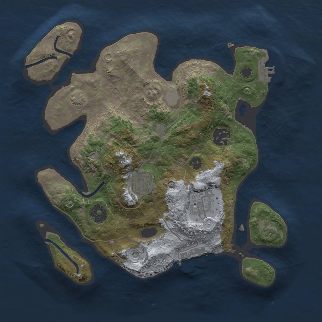 Rust Map: Procedural Map, Size: 2750, Seed: 1402181894, 10 Monuments