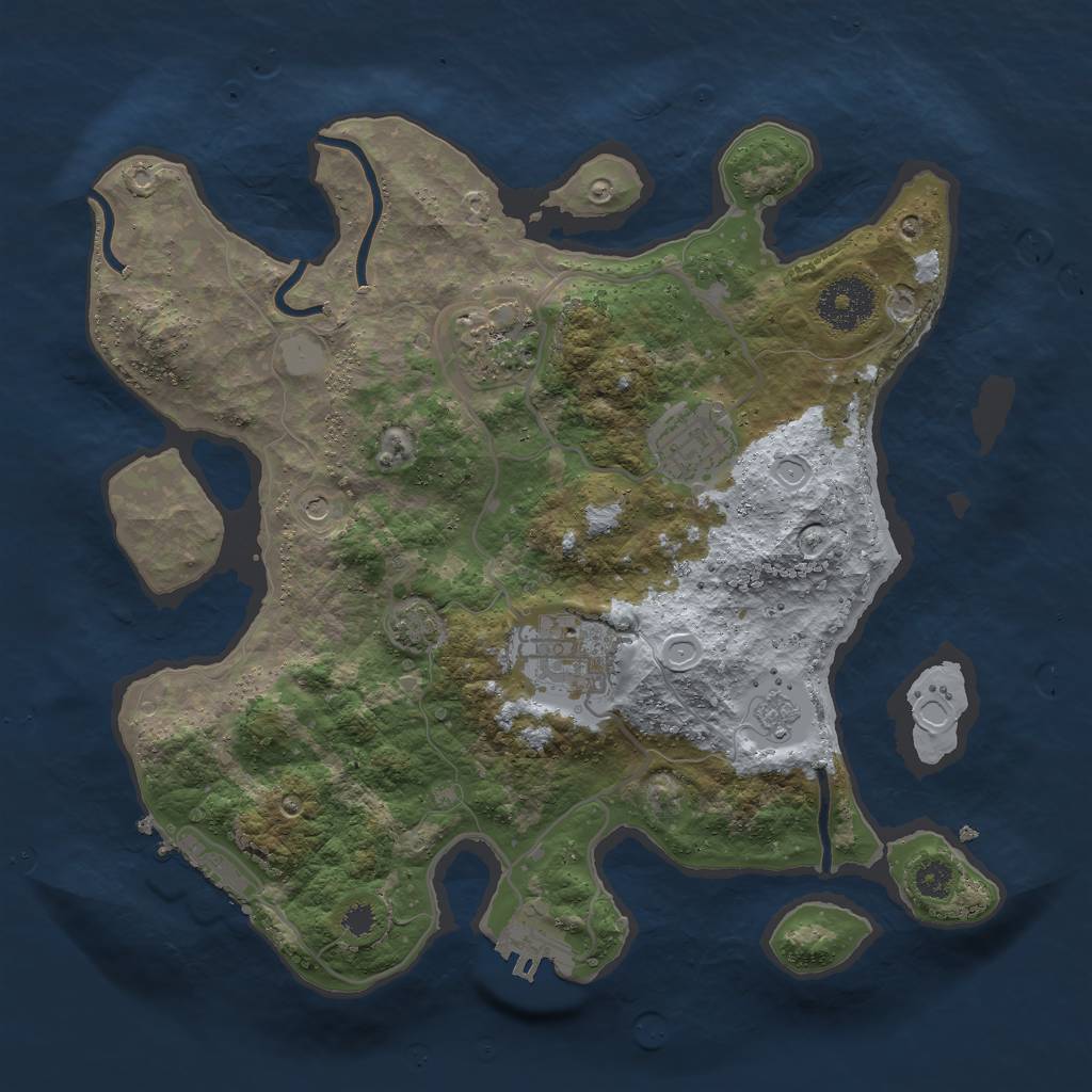 Rust Map: Procedural Map, Size: 3000, Seed: 581708234, 11 Monuments