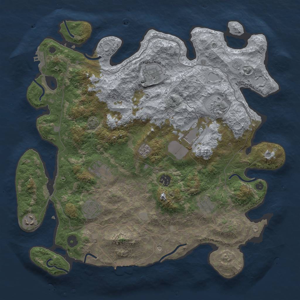 Rust Map: Procedural Map, Size: 4000, Seed: 1590894737, 17 Monuments
