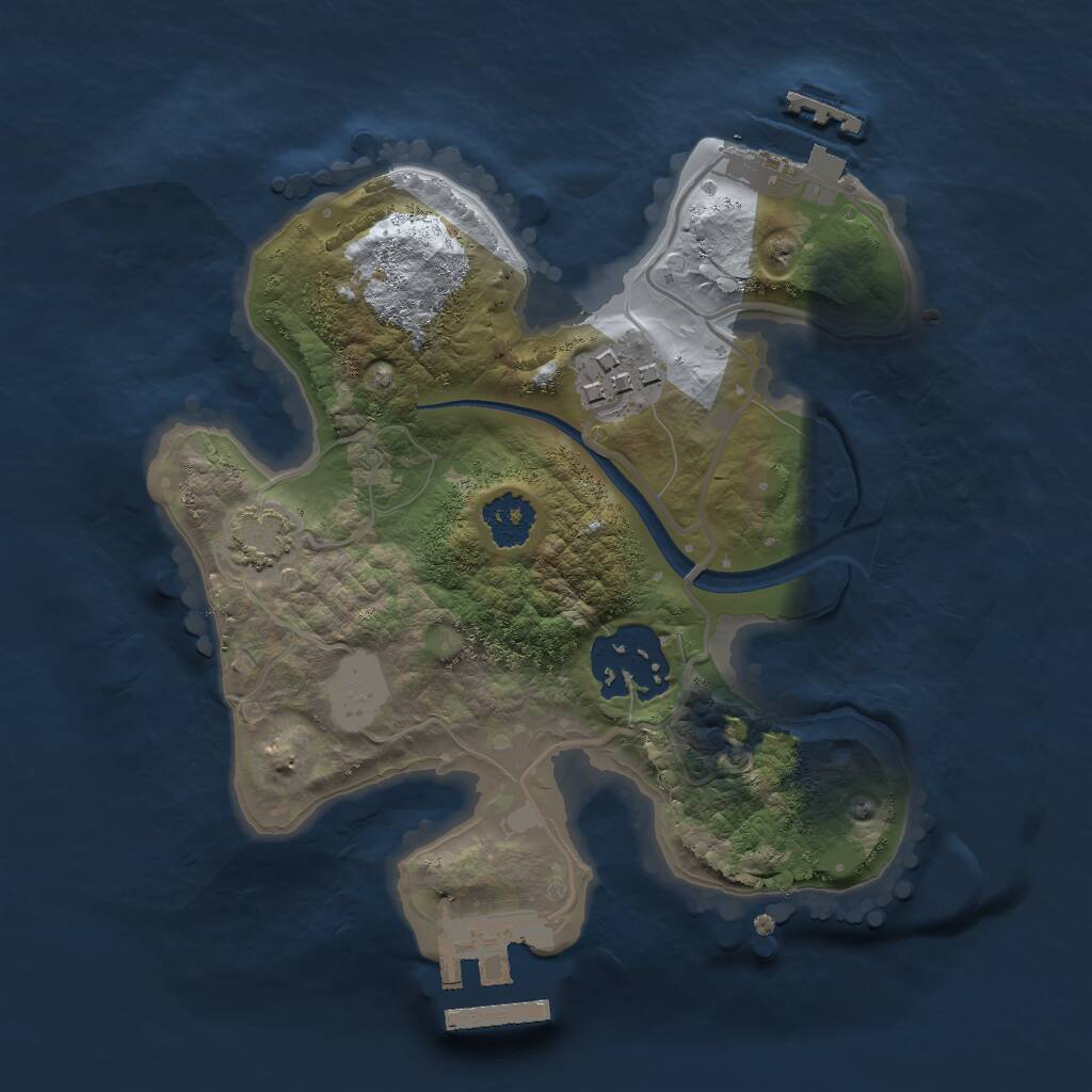 Rust Map: Procedural Map, Size: 2100, Seed: 1835778212, 6 Monuments