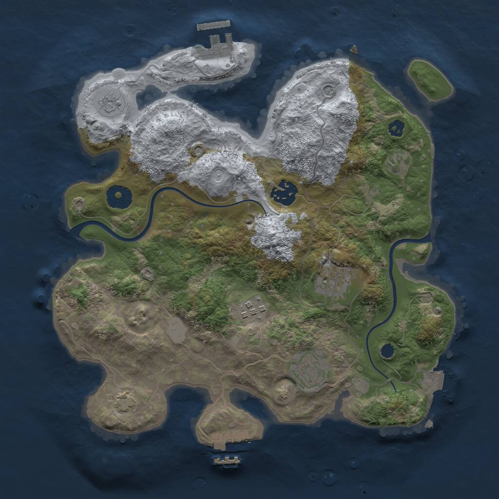 Rust Map: Procedural Map, Size: 3000, Seed: 192837465, 10 Monuments