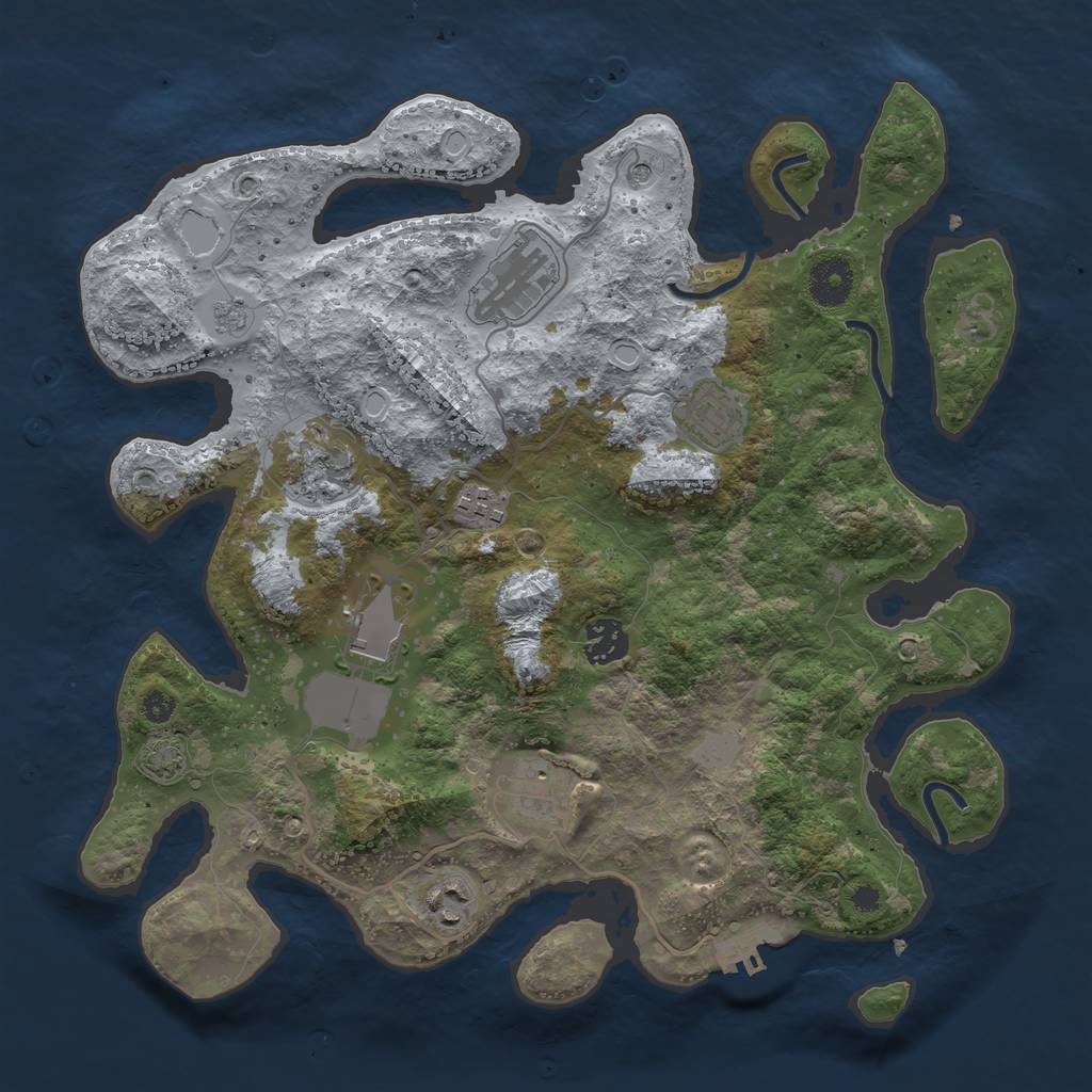 Rust Map: Procedural Map, Size: 3500, Seed: 85418922, 15 Monuments