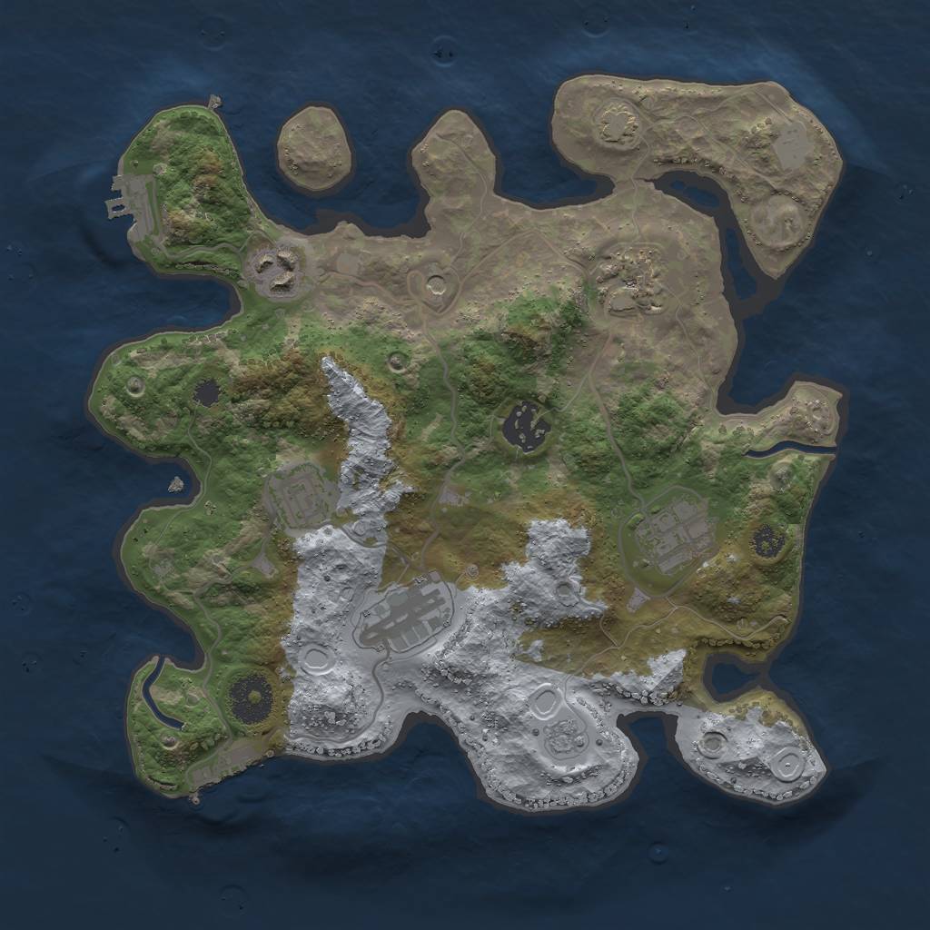 Rust Map: Procedural Map, Size: 3000, Seed: 1146152442, 14 Monuments
