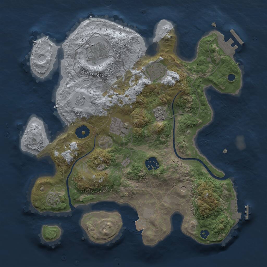 Rust Map: Procedural Map, Size: 3000, Seed: 1192296, 11 Monuments