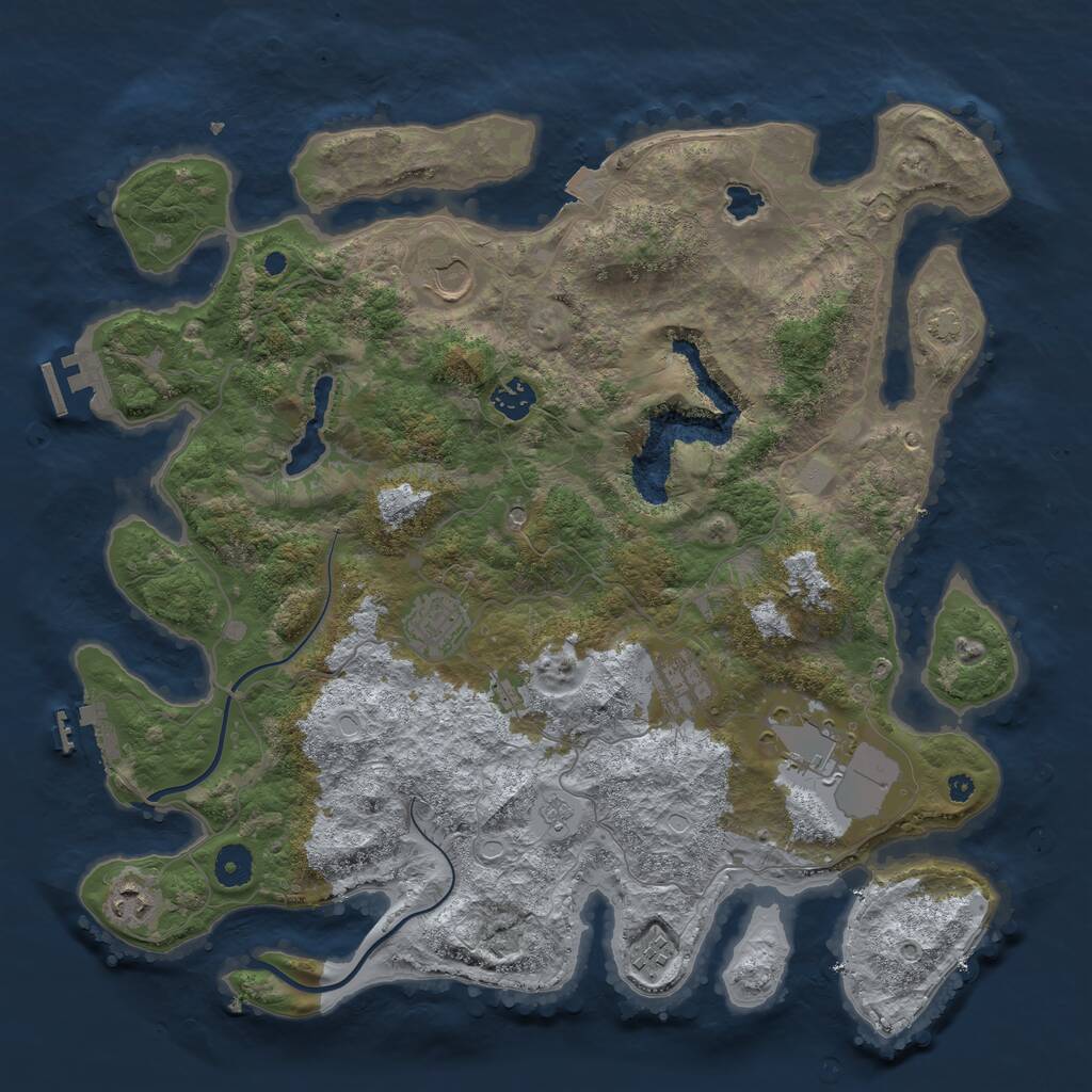 Rust Map: Procedural Map, Size: 4000, Seed: 1507675802, 13 Monuments