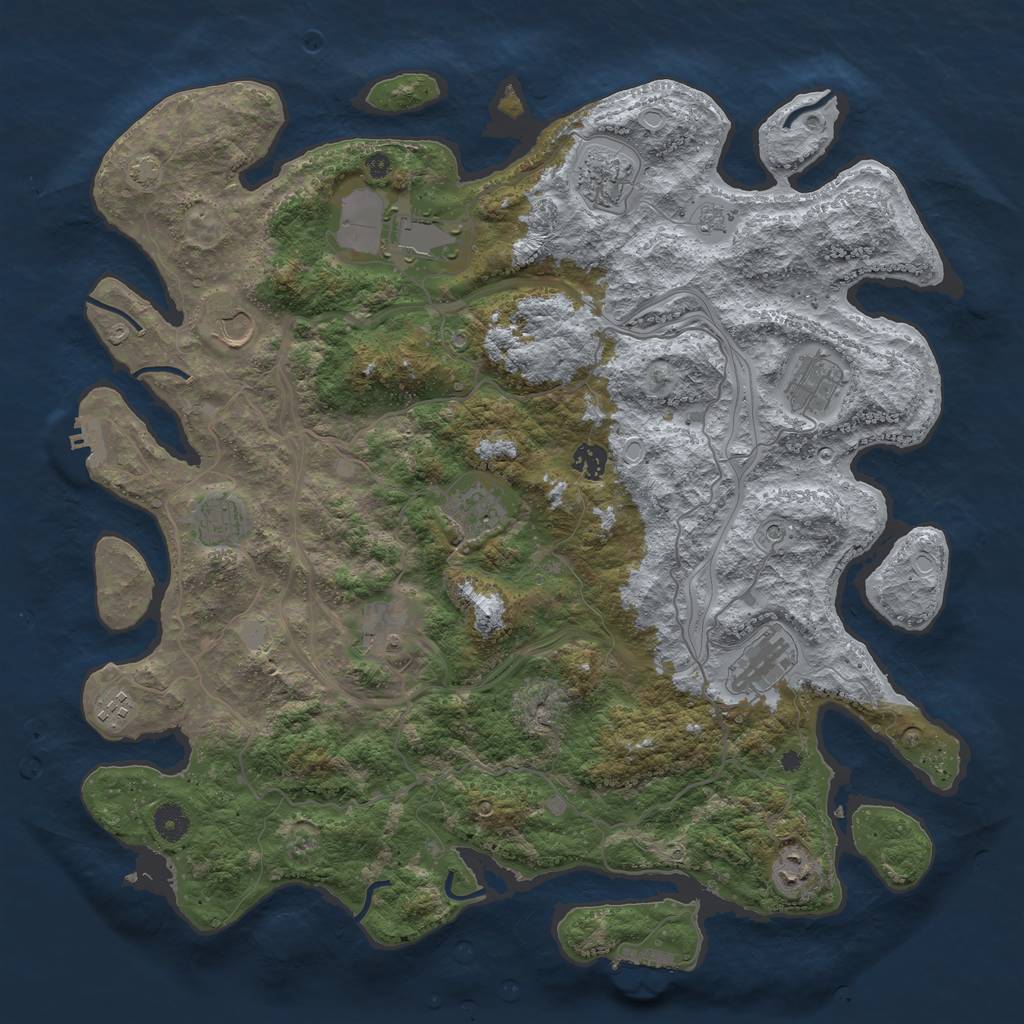 Rust Map: Procedural Map, Size: 4300, Seed: 96821467, 19 Monuments
