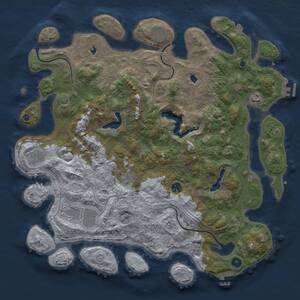 Thumbnail Rust Map: Procedural Map, Size: 4500, Seed: 1906189888, 14 Monuments