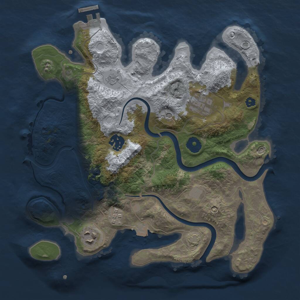 Rust Map: Procedural Map, Size: 3000, Seed: 1431497169, 9 Monuments