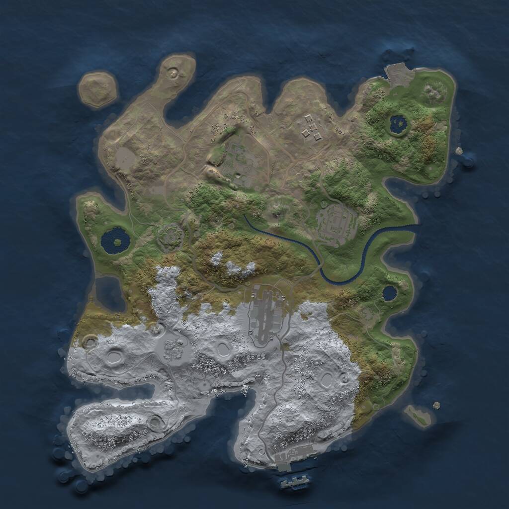 Rust Map: Procedural Map, Size: 2800, Seed: 12164784, 8 Monuments