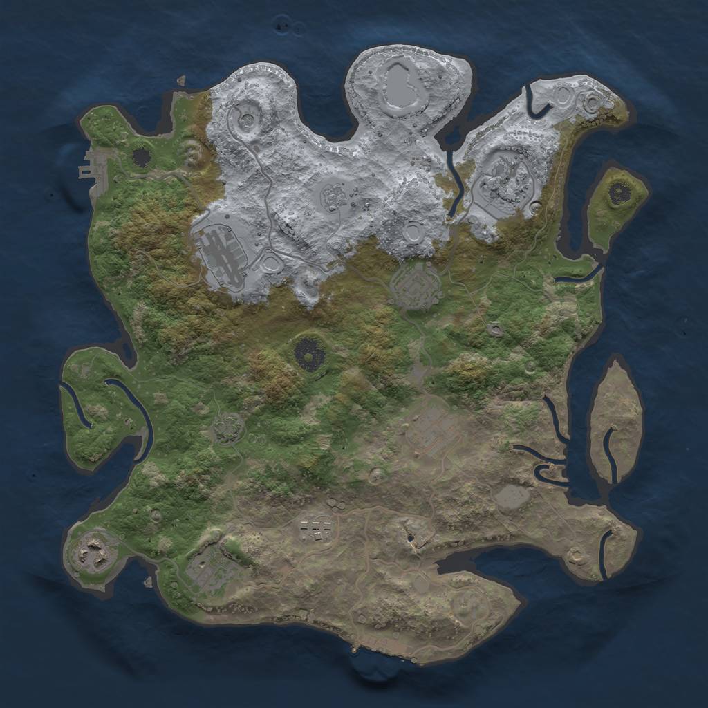 Rust Map: Procedural Map, Size: 3400, Seed: 4758473, 15 Monuments