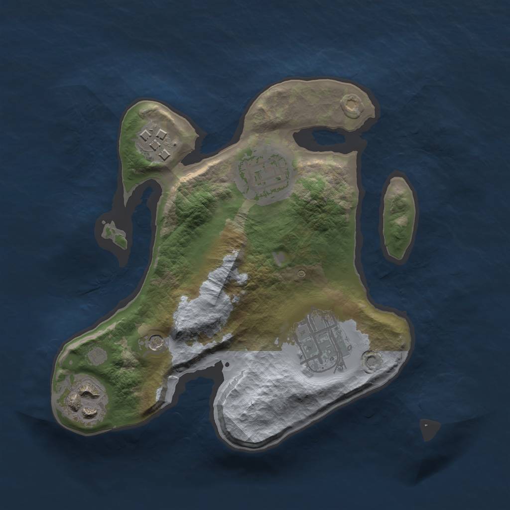Rust Map: Barren, Size: 2100, Seed: 654654, 7 Monuments