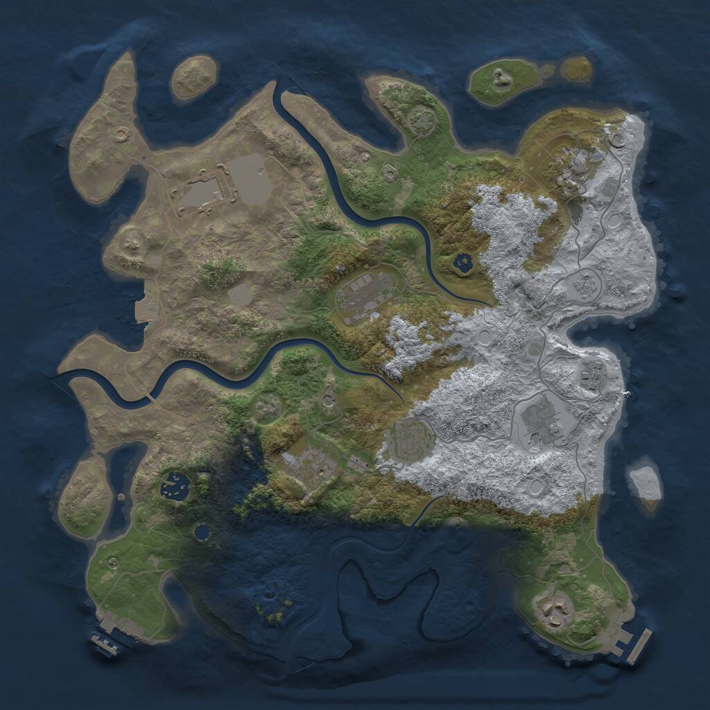 Rust Map: Procedural Map, Size: 3700, Seed: 550, 15 Monuments