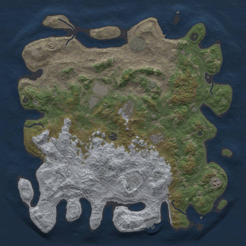 Rust Map: Procedural Map, Size: 4500, Seed: 9755796, 16 Monuments