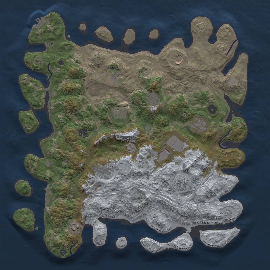 Rust Map: Procedural Map, Size: 4300, Seed: 762457, 19 Monuments