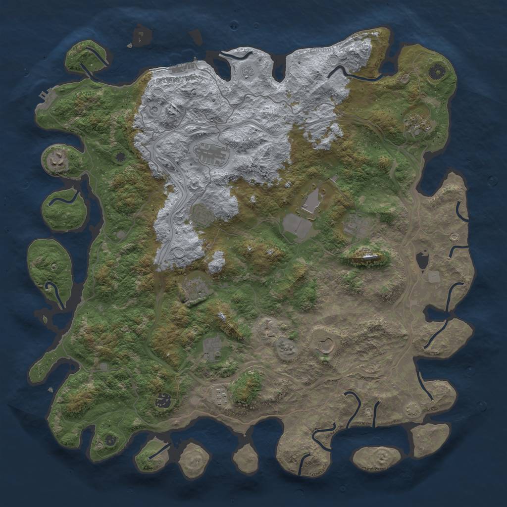 Rust Map: Procedural Map, Size: 4800, Seed: 488593943, 19 Monuments