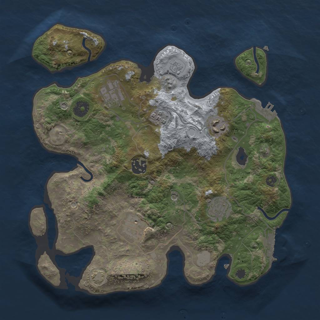 Rust Map: Procedural Map, Size: 3000, Seed: 20619, 14 Monuments