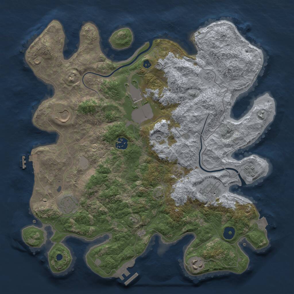 Rust Map: Procedural Map, Size: 3600, Seed: 20777324, 13 Monuments