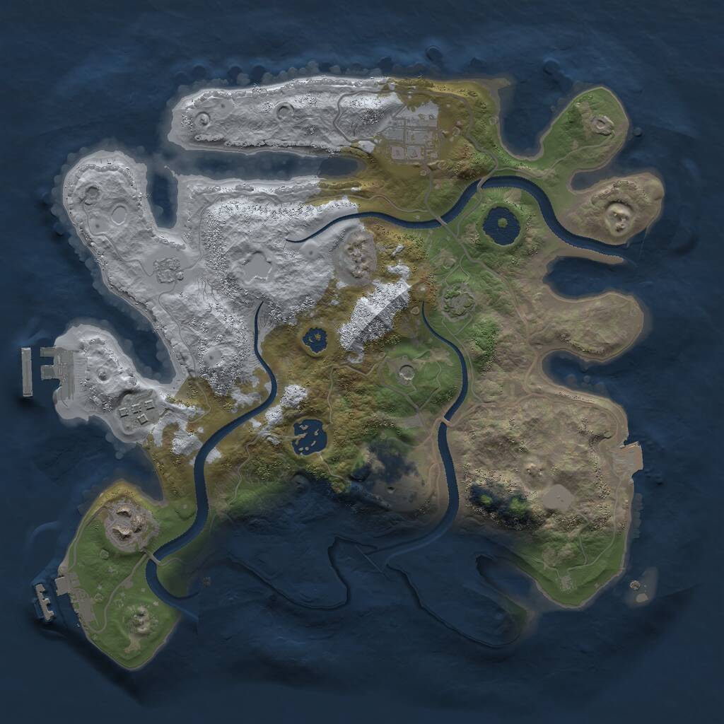 Rust Map: Procedural Map, Size: 3000, Seed: 947366953, 11 Monuments