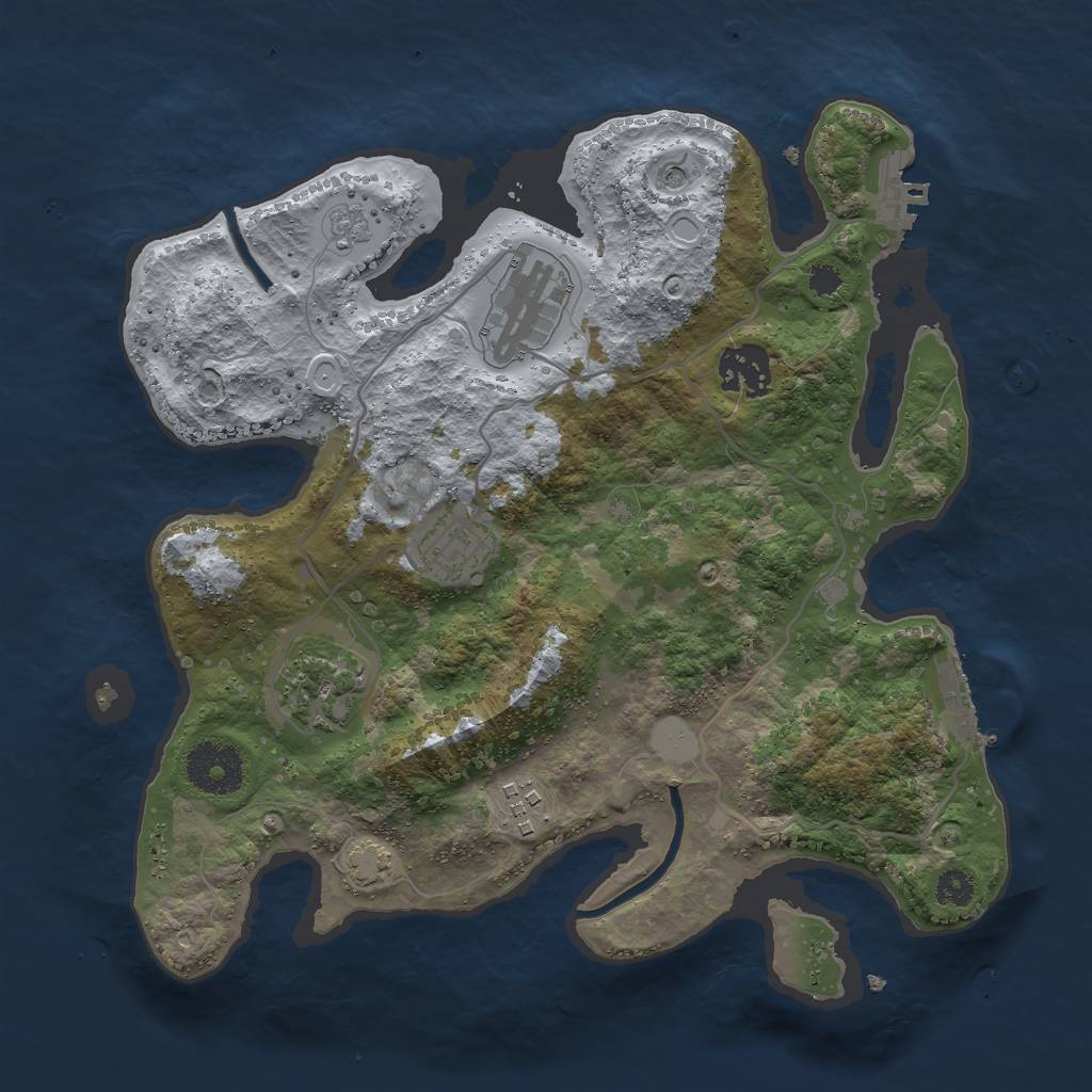 Rust Map: Procedural Map, Size: 3000, Seed: 881470436, 13 Monuments