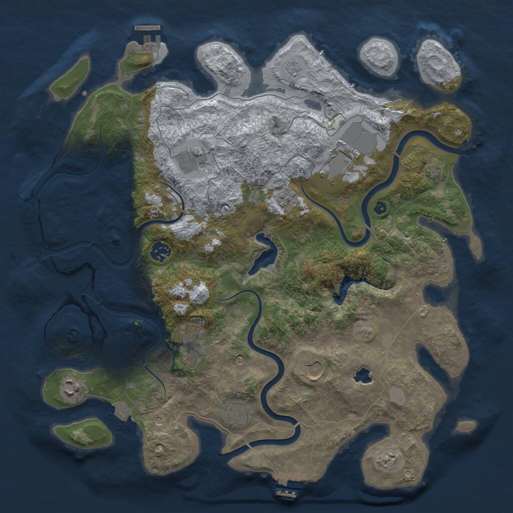 Rust Map: Procedural Map, Size: 4000, Seed: 32759974, 14 Monuments