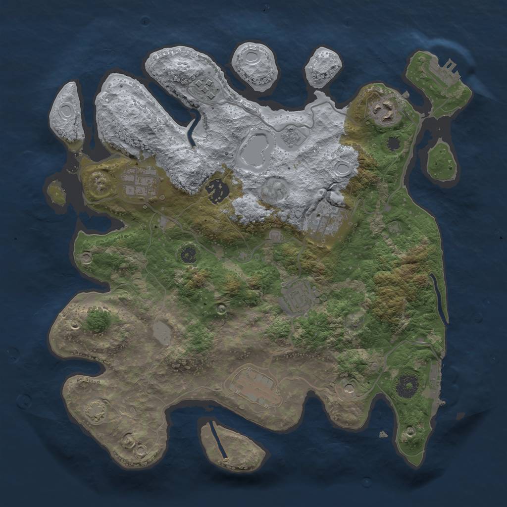 Rust Map: Procedural Map, Size: 3250, Seed: 9867, 15 Monuments