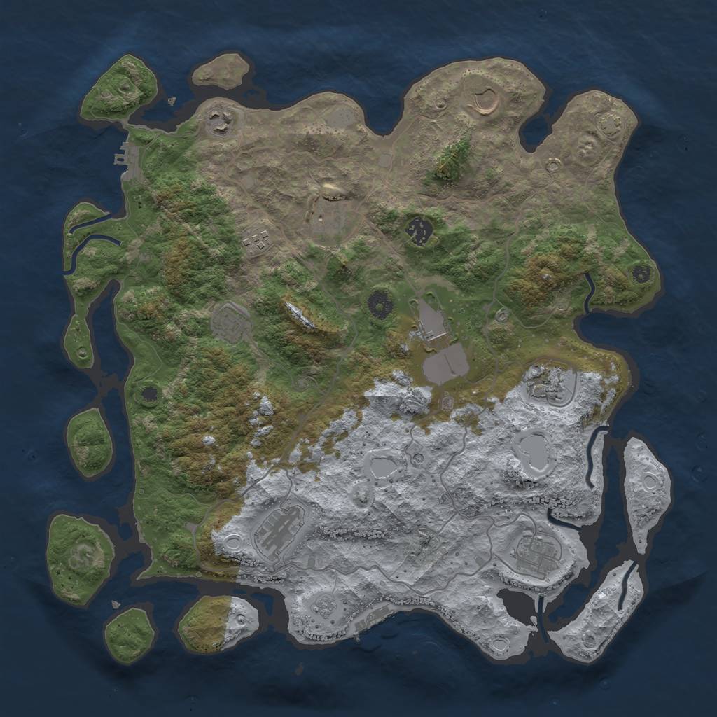 Rust Map: Procedural Map, Size: 4100, Seed: 10559806, 18 Monuments