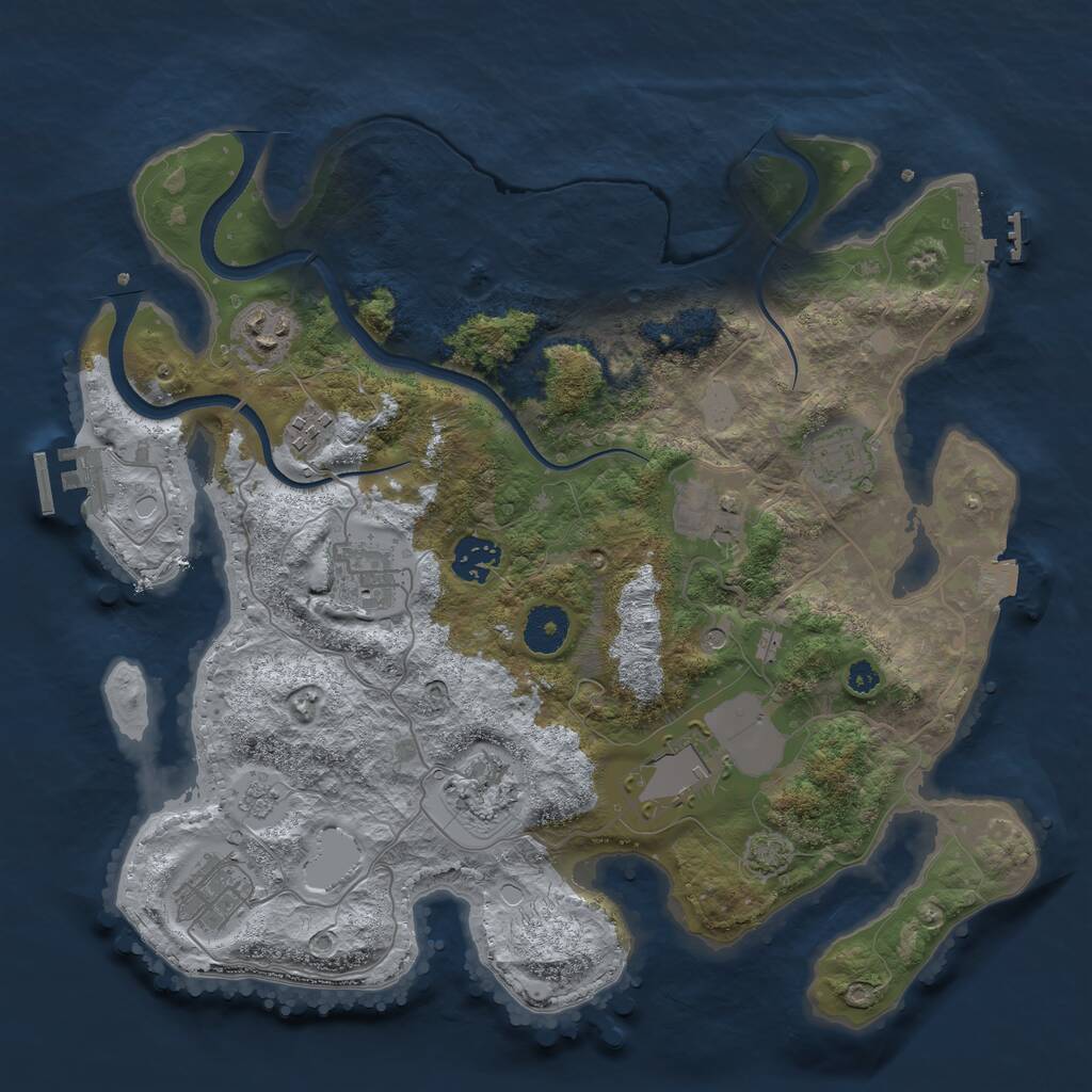 Rust Map: Procedural Map, Size: 3500, Seed: 508508519, 15 Monuments