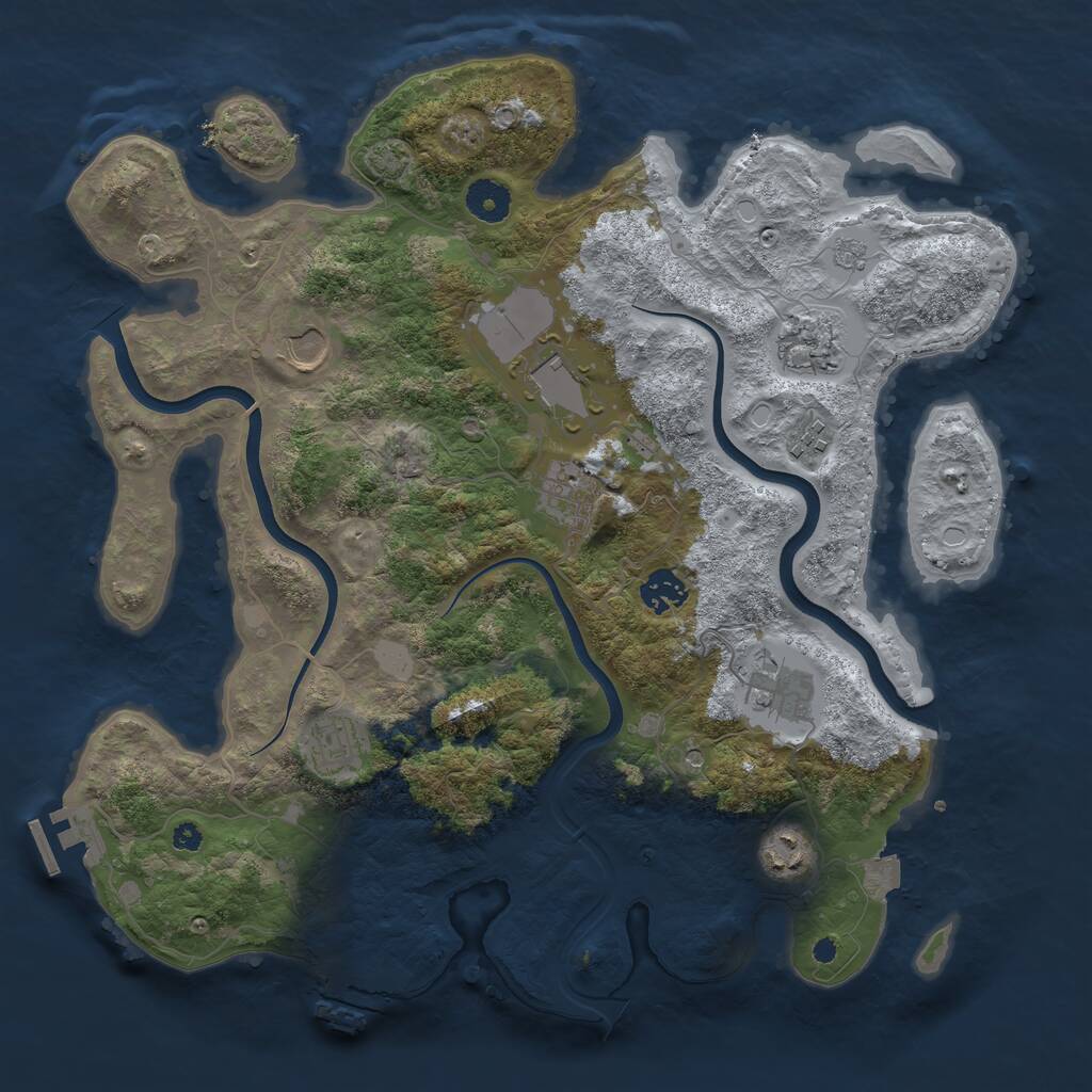 Rust Map: Procedural Map, Size: 3750, Seed: 1478416847, 15 Monuments