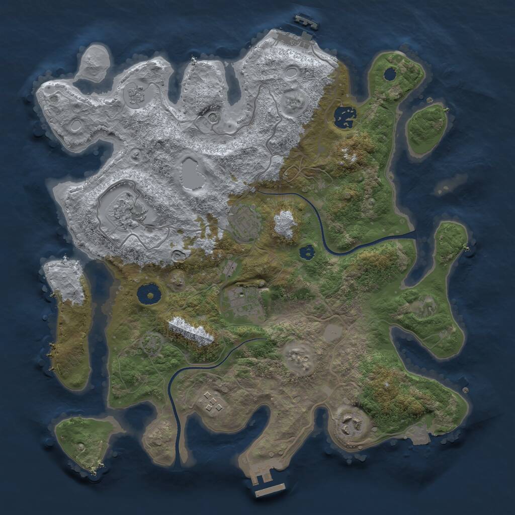 Rust Map: Procedural Map, Size: 3400, Seed: 99181647, 12 Monuments