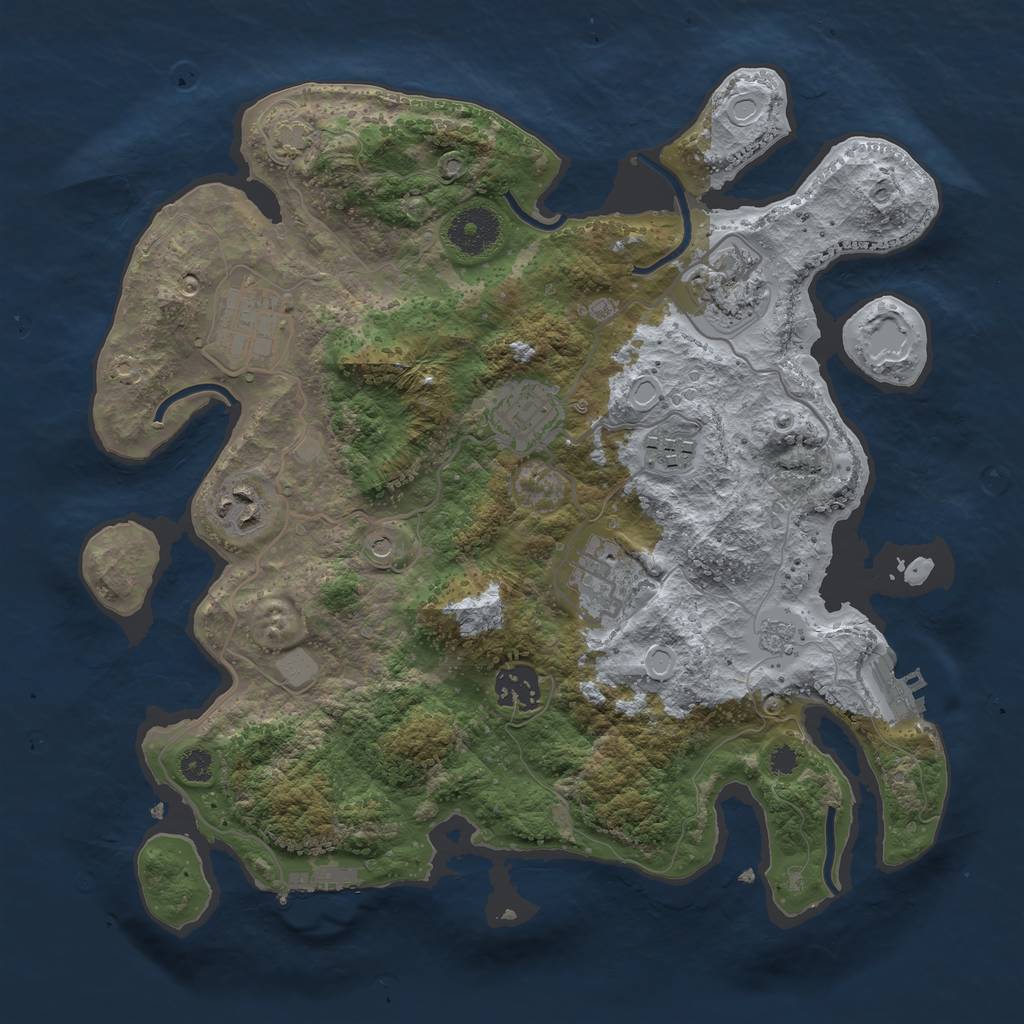 Rust Map: Procedural Map, Size: 3255, Seed: 7835422, 15 Monuments