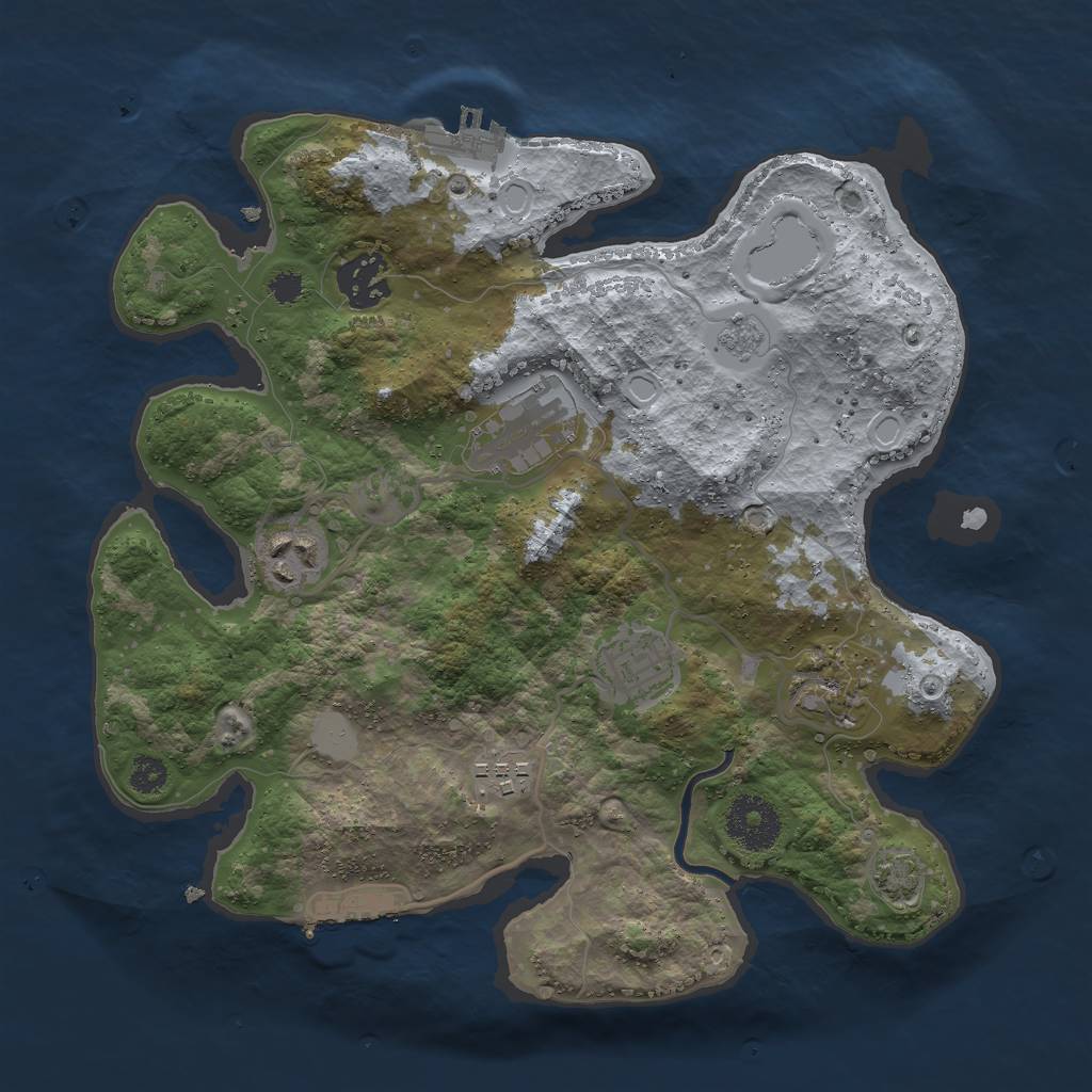 Rust Map: Procedural Map, Size: 3000, Seed: 31515036, 13 Monuments