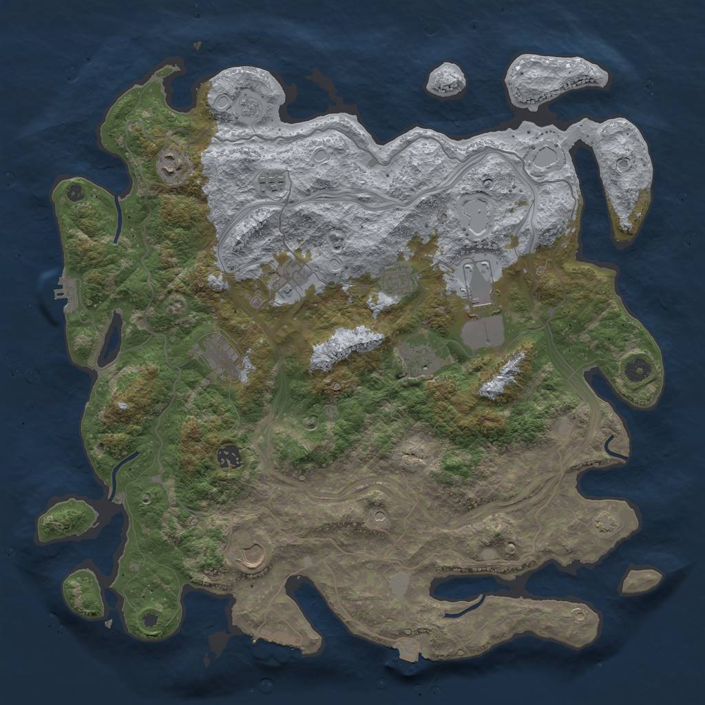 Rust Map: Procedural Map, Size: 4300, Seed: 96886978, 17 Monuments
