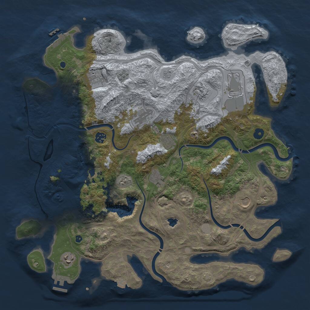 Rust Map: Procedural Map, Size: 4300, Seed: 96886978, 16 Monuments