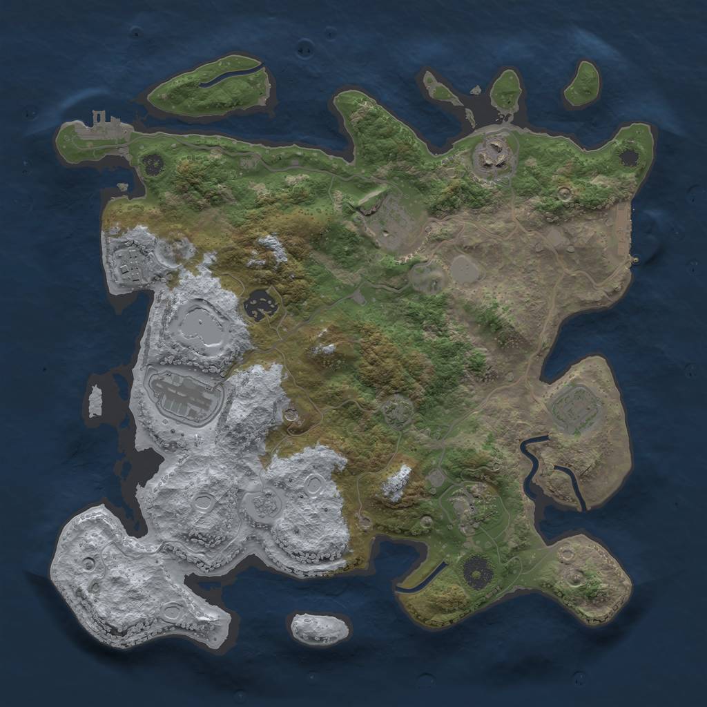 Rust Map: Procedural Map, Size: 3400, Seed: 84397724, 15 Monuments