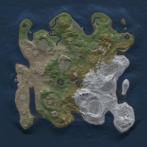 Thumbnail Rust Map: Procedural Map, Size: 3000, Seed: 1458280131, 14 Monuments