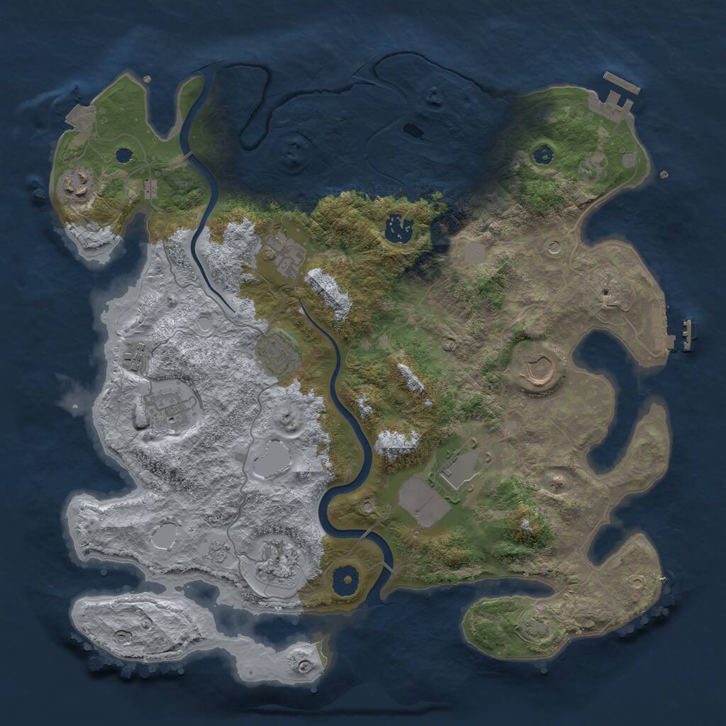 Rust Map: Procedural Map, Size: 3750, Seed: 1392105303, 15 Monuments