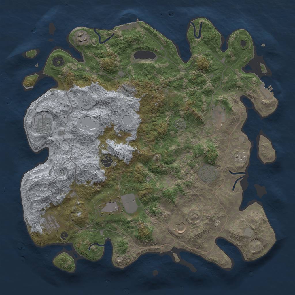 Rust Map: Procedural Map, Size: 4000, Seed: 1664434368, 17 Monuments