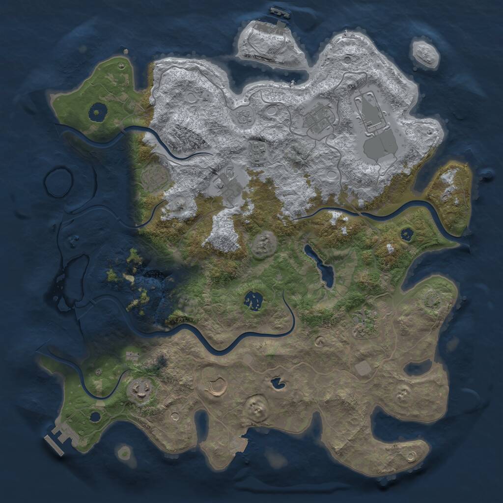 Rust Map: Procedural Map, Size: 4000, Seed: 1334, 15 Monuments
