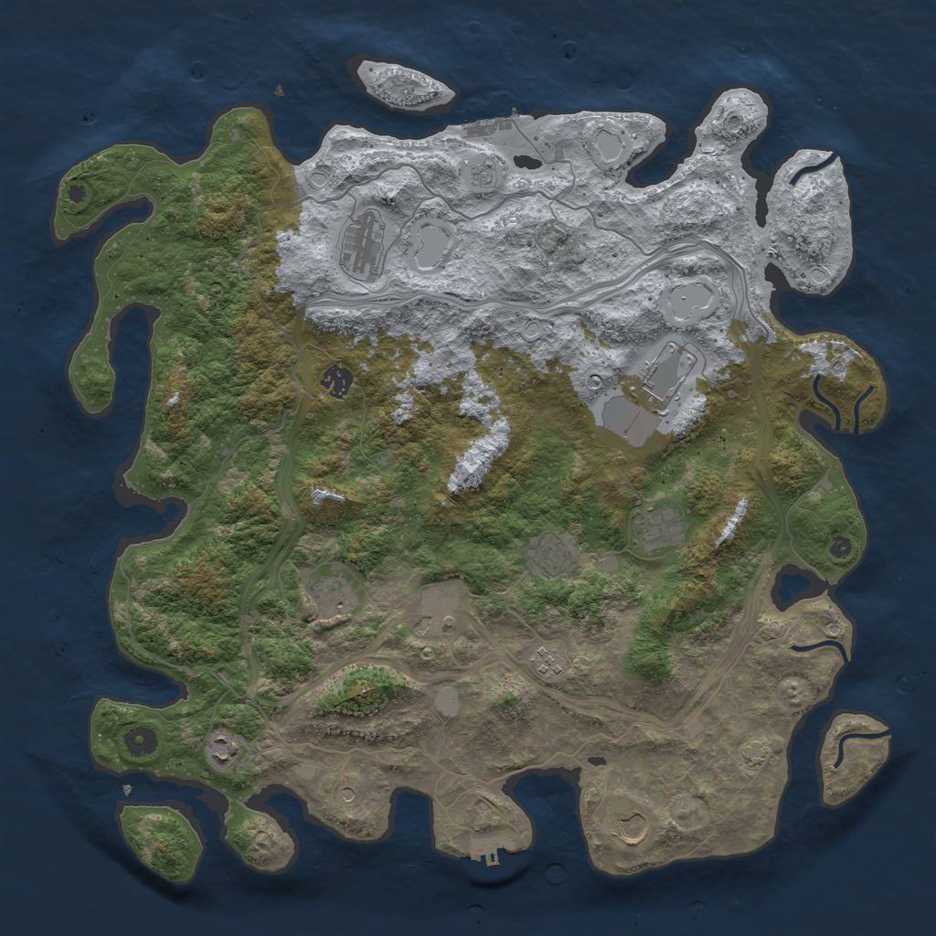 Rust Map: Procedural Map, Size: 4500, Seed: 32026061, 18 Monuments