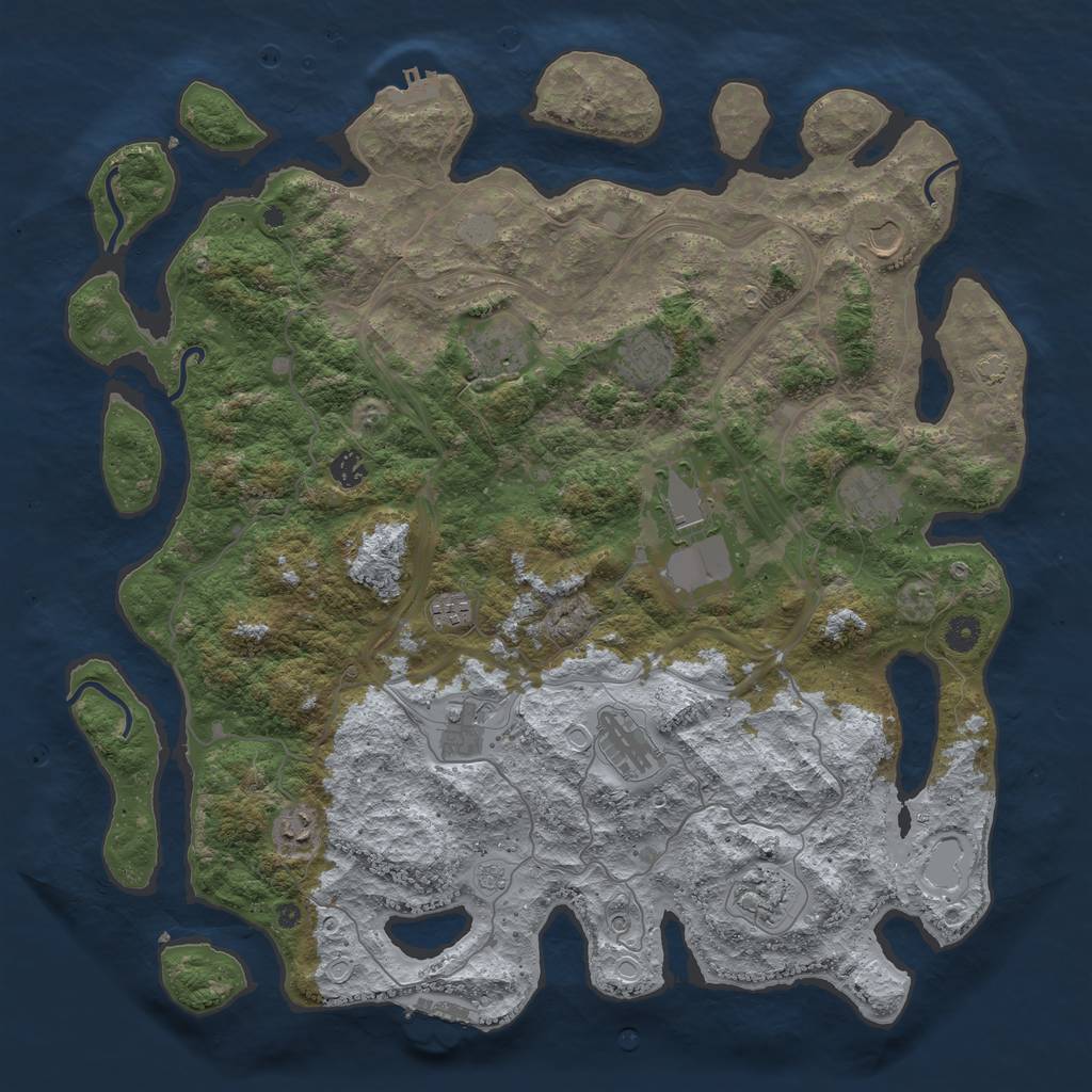 Rust Map: Procedural Map, Size: 4500, Seed: 2023061601, 19 Monuments