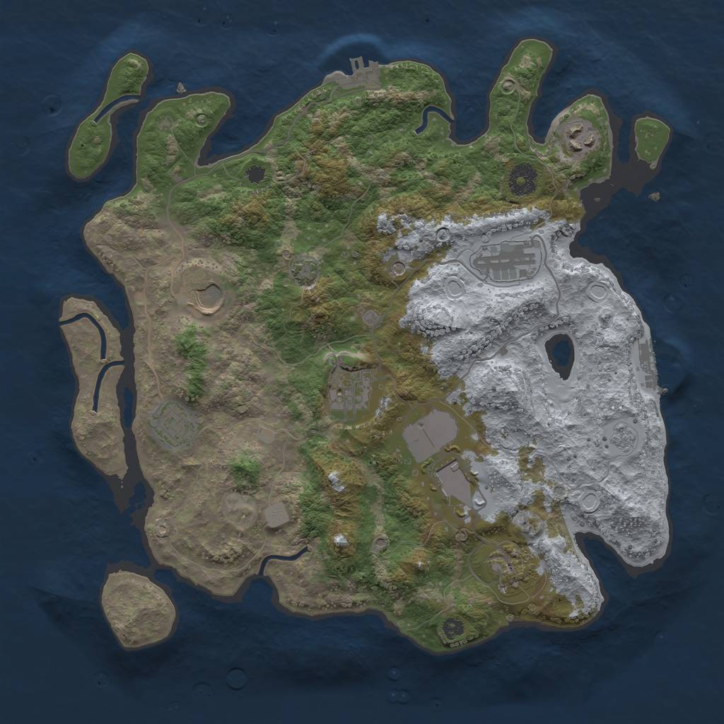 Rust Map: Procedural Map, Size: 3500, Seed: 1497711987, 15 Monuments
