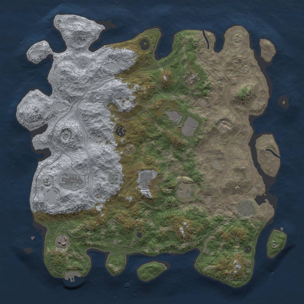 Rust Map: Procedural Map, Size: 4250, Seed: 24205299, 16 Monuments