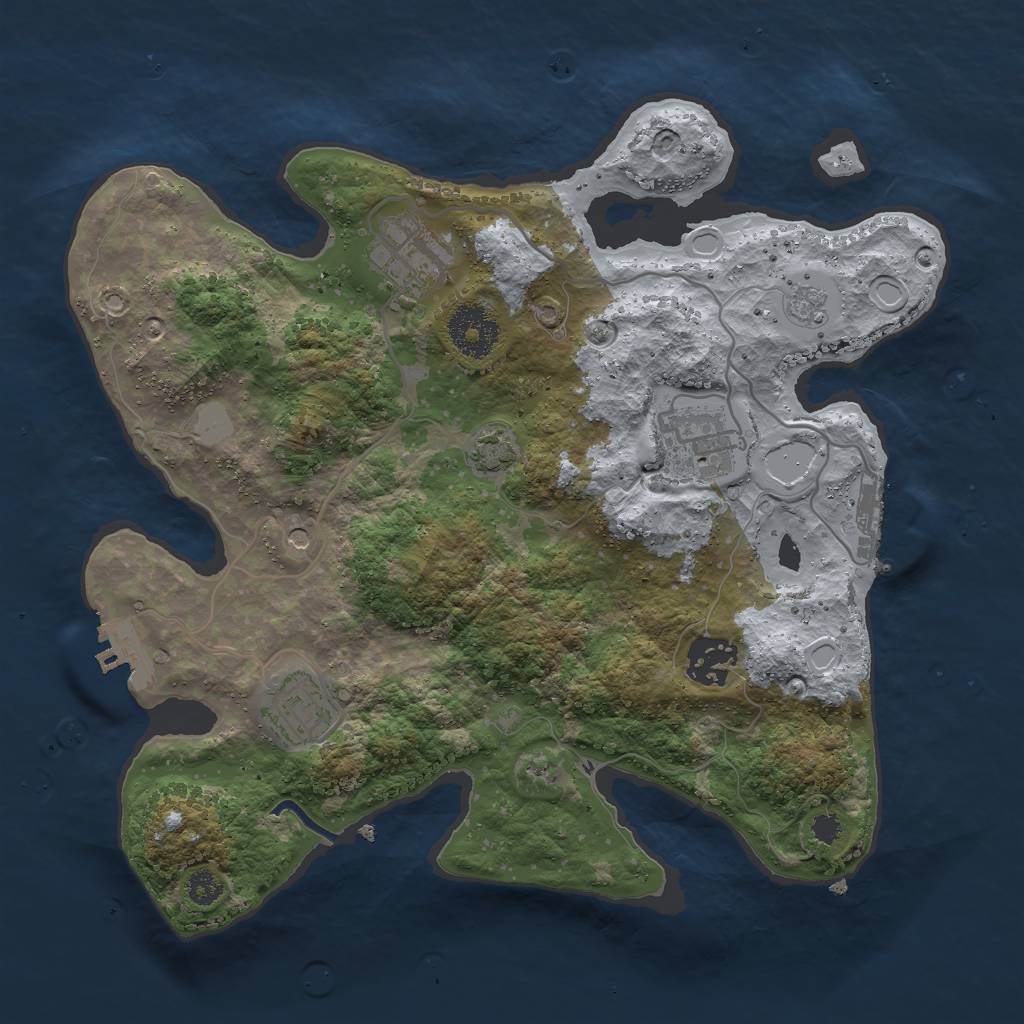 Rust Map: Procedural Map, Size: 3000, Seed: 223425258, 12 Monuments