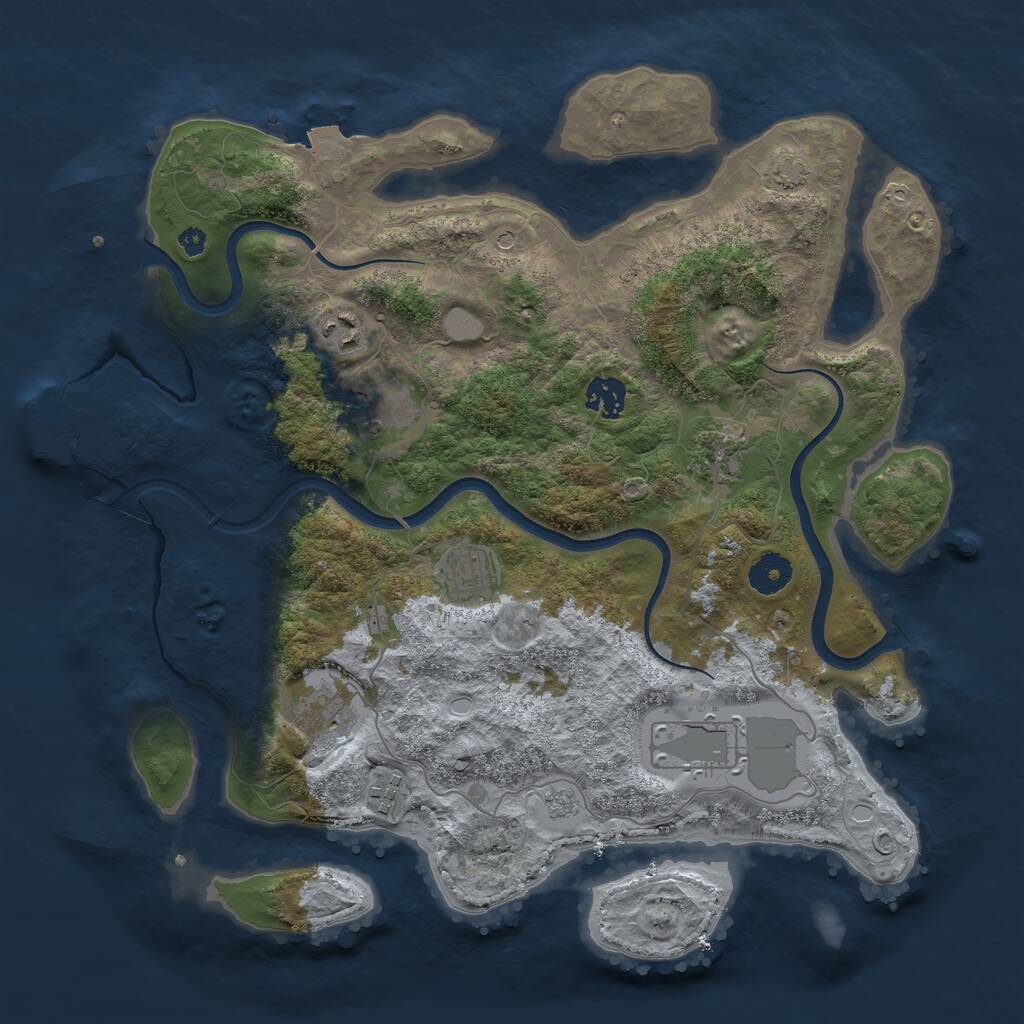 Rust Map: Procedural Map, Size: 3700, Seed: 659263961, 13 Monuments